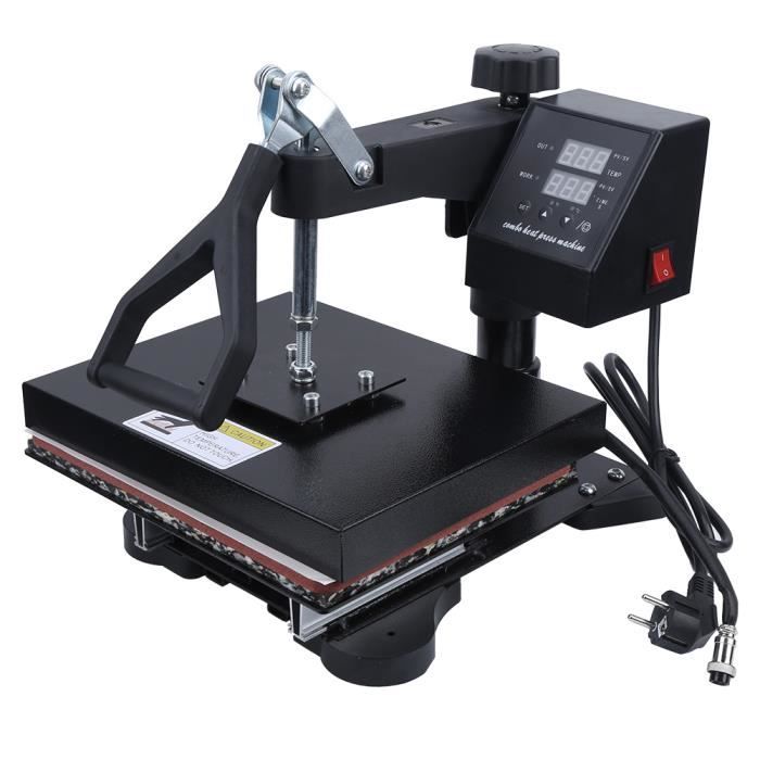 5 en 1 Presse à Chaud Textile Transfert Press Machine pour T-Shirts Tasses Casquettes et plaques 15\