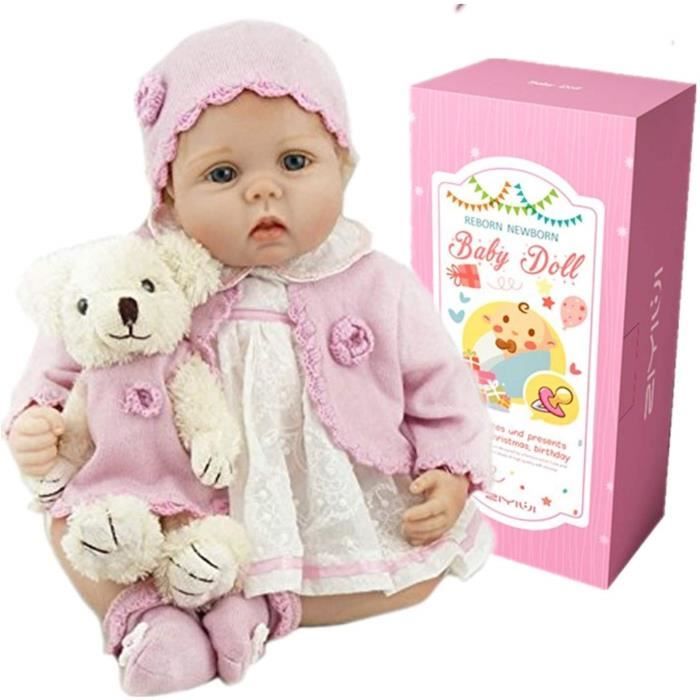 ZIYIUI 22 Pouce Poupée Reborn Soft Silicone Vinyle Réaliste Poupée Bébé Reborn 55cm Réaliste Bébé Poupée Vivid Garçon Fille 1892