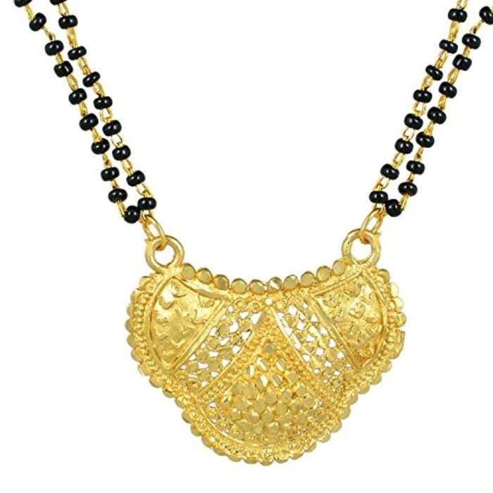 Chaine De Cou Vendue Seule EWWLS de bijoux simple Sober Mangalsutra Tanmaniya Thali plaqué or f