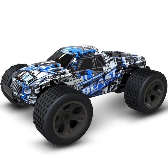 Voiture Télécommandée 2.4GHz 50km/h Haute Vitesse Radiocommande Tout Terrain- Bleu