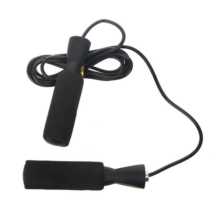 Corde à sauter, équipement de fitness, gymnastique, corde à sauter à la main-noir