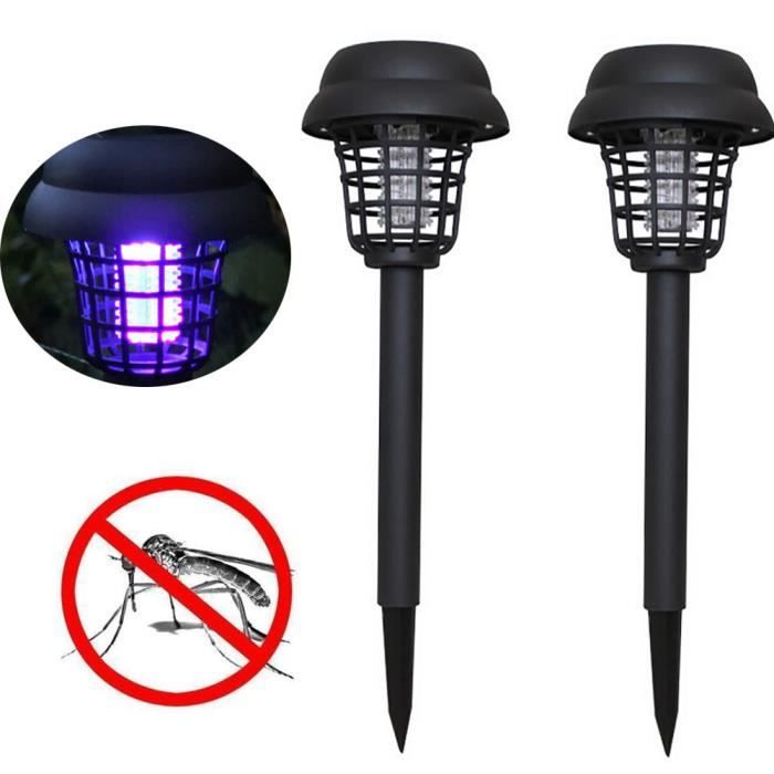 2PC solaire alimenté LED lumière moustique parasite Bug Zapper insecte lampe jardin GT304