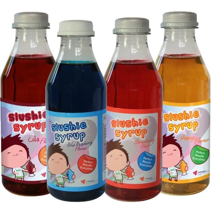 4 Pack de sirop Multi Granité - Mangue, Fraise, Cola et Framboise bleue: Epicerie