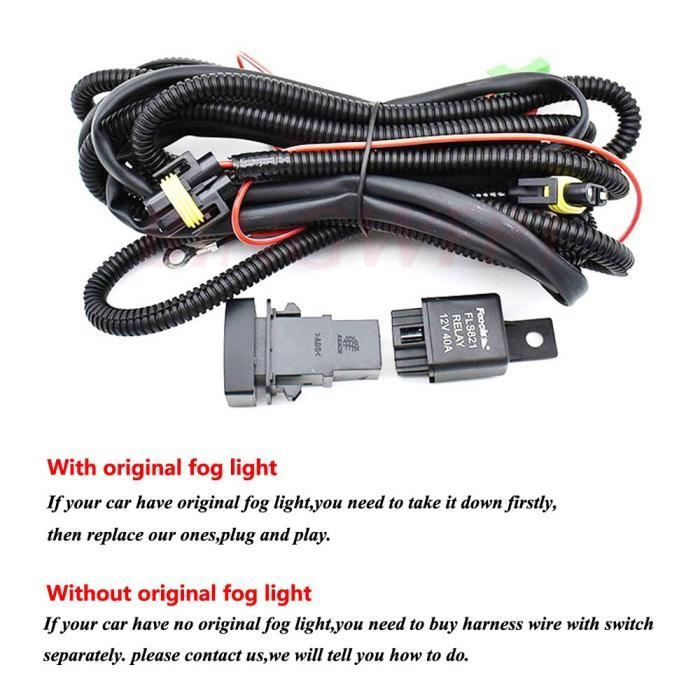 wire -Phare antibrouillard halogène Led, 2 pièces, pour Mitsubishi L200 OUTLANDER Grandis 9 pièces H11 12V 55W