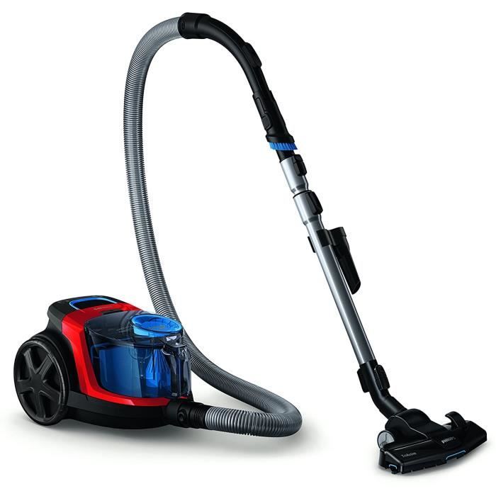 Philips FC9330/09 Aspirateur sans Sac PowerPro Compact, 650W, Capacité de Poussière 1,5L, Suceur Plat Intégré, Rouge