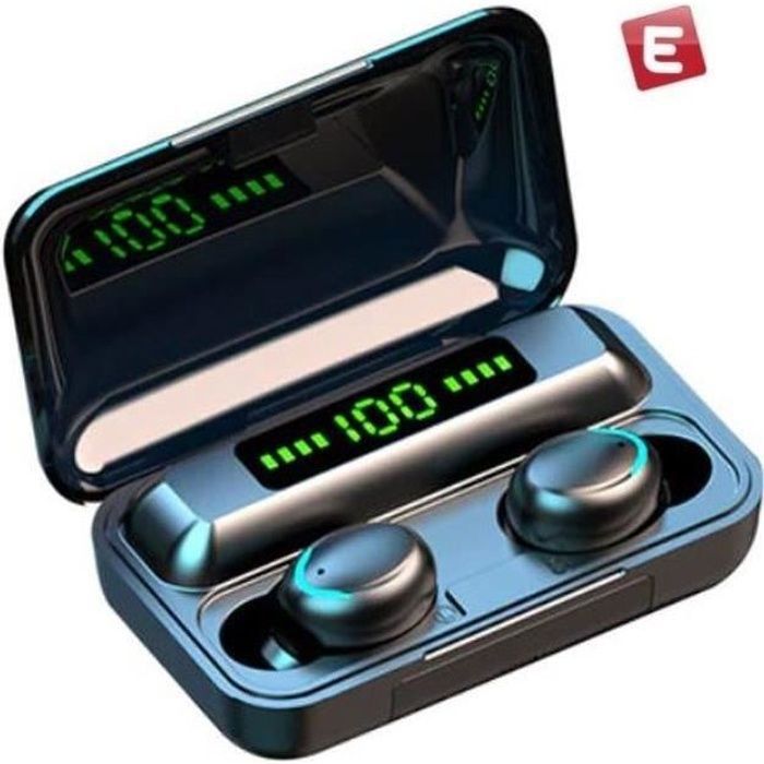 LESS® ePods Noir ES6 Pro - Ecouteur bluetooth Luxe + boitier chargeur