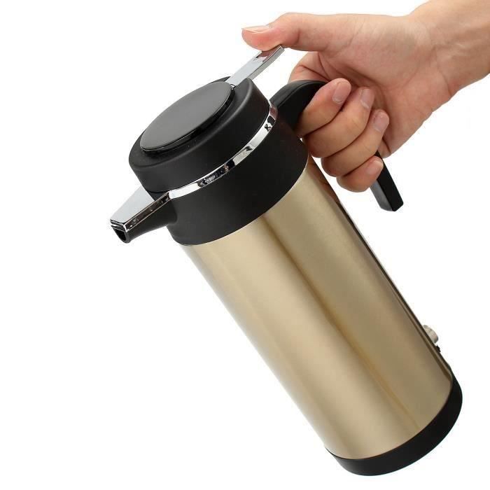 12V 1200ml Bouilloire Électrique Acier Inoxydable Voiture Auto Voyage Camping Chauffe-eau 1,2L Allume Cigare Cadeau Noël L52223