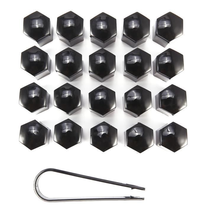 20x Cache ecrou Forme longue Noir 17MM vis boulon Roue VW Volkswagen
