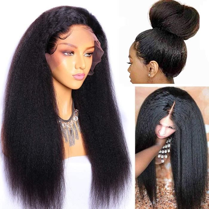 Perruques Singlebest 360 Yaki Wigs Perruques Wigs Cap - Bresilien Longues Cheveux Yaki kinkycurly - Perruque Femme Natur 379033