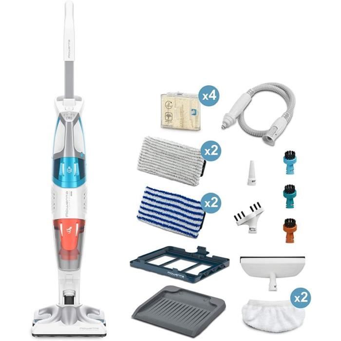 NETTOYEUR VAPEUR Rowenta Clean & Steam Multi Nettoyeur Vapeur 2 en 1 Nettoie et Aspire en Même Temps à La Vapeur To100