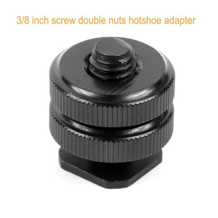 Stabilisateur,Adaptateur de vis pour GoPro, 3-8 1-4 5-8, Double écrou, support de trépied pour Flash Hot - Type 3 8 double nuts