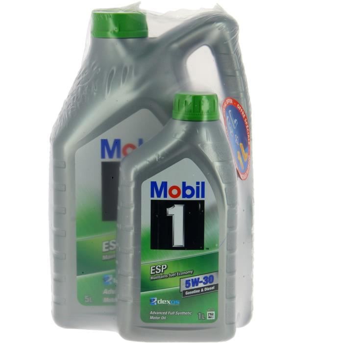 MOBIL 1 Huile moteur - 5W30 ESP 5+1L gratuit