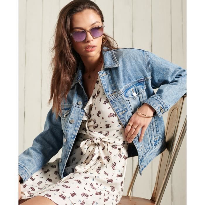 Robe portefeuille femme Superdry Summer - serpent doré