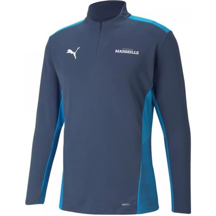 Sweat 1/4 Zip enfant OM 2021/22 - noir/bleu azur