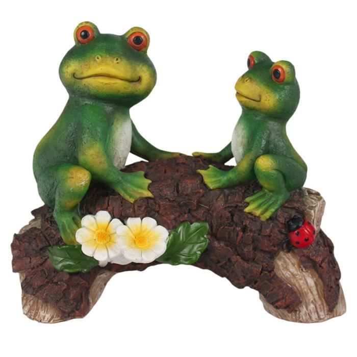 1Pc Creative Cartoon Grenouille Parure Jardin Réaliste Décor Résine Artisanat Vert STATUE - STATUETTE