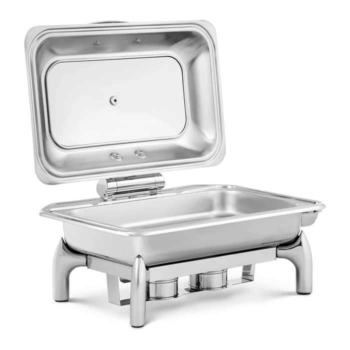 Chafing Dish Professionnel Bain-Marie Chauffe-Plat 2 Bruleurs GN 1/1 8,5L Plat