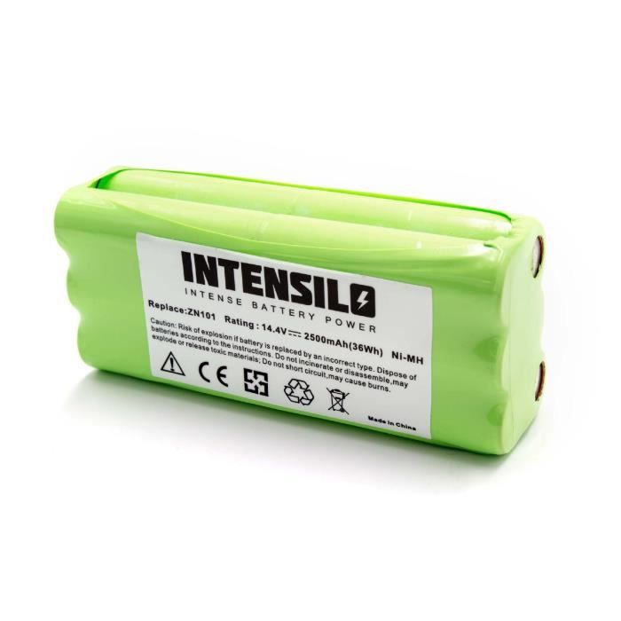 INTENSILO NiMH batterie 2500mAh pour robot aspirateur Dirt Devil M606-1, M606-2, M606-3