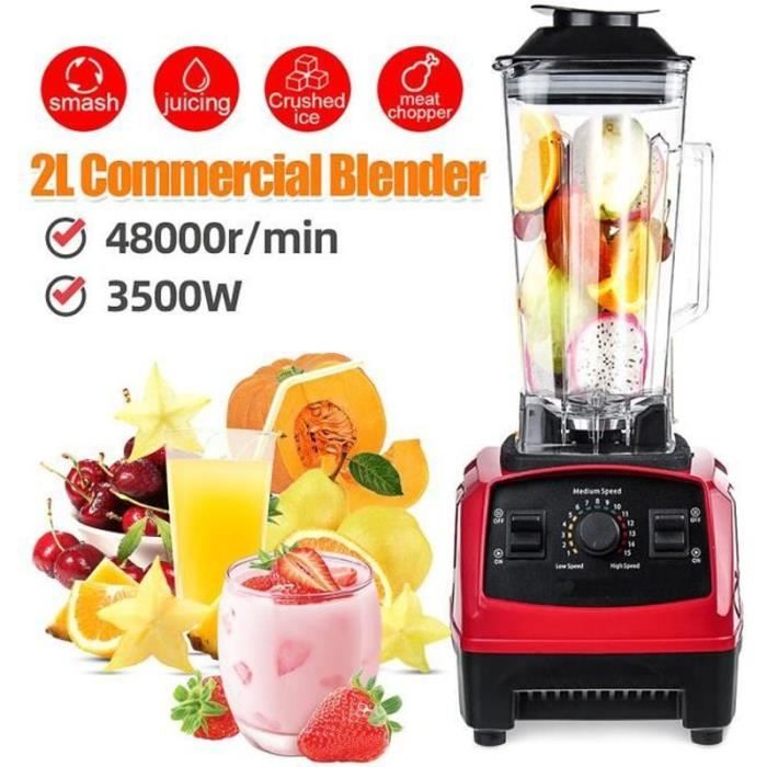 RY34450-Blender 3200W 2L Mixeur Haute vitesse Tritan Sans BPA, d'Haute Puissance pour Smoothie 8 Lame rouge
