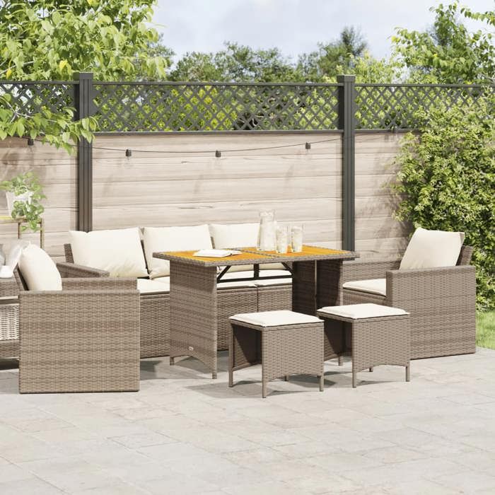 vidaXL Salon de jardin 6 pièces Résine tressée - vue 2