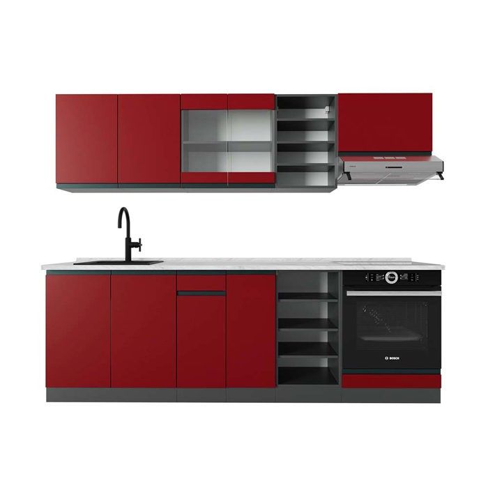 Cuisine R-line 240cm , Pt Anthracite Vicco à Prix