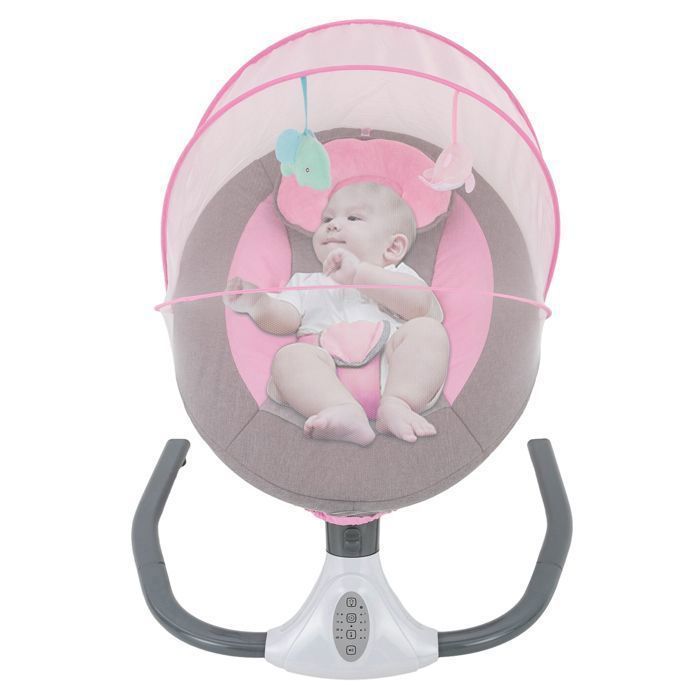 Berceau Électrique pour Bébé - Chaise à Bascule Pliable avec Minuterie Musicale Télécommande BERCEAU - SUPPORT BERCEAU (Rose)