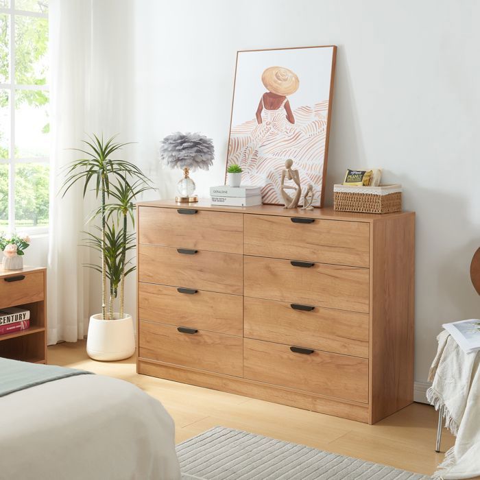 Commode Varkaus 90 x 140 x 40 cm effet chêne