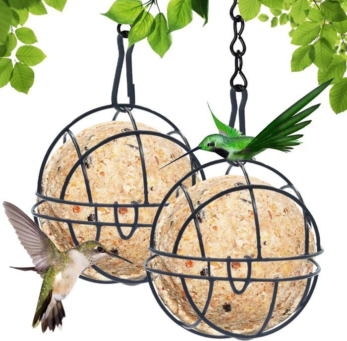 Mangeoire Oiseaux Exterieur Sauvages Suspendus - 2en1 Support De Boule Mangeoire Oiseaux Exterieur Sauvages Suspendus - 2en1 Support De Boule