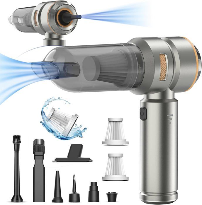 Aspirateur Voiture Sans Fil 20000PA - 4 En 1 Rechargeable - Moteur Brushless Puissant