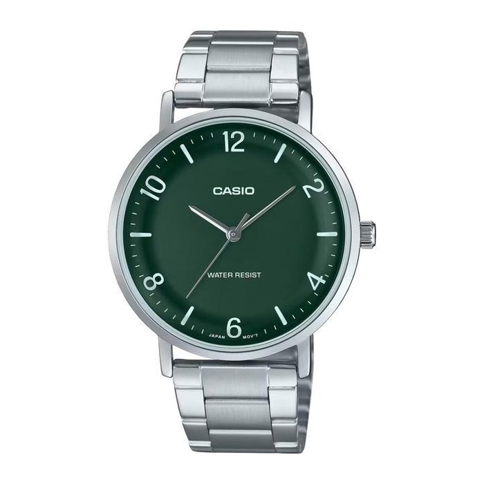 Montre - Casio - MTP-VT03D-3BDF - Étanche 3 Atm - Acier inoxydable - Cadran vert