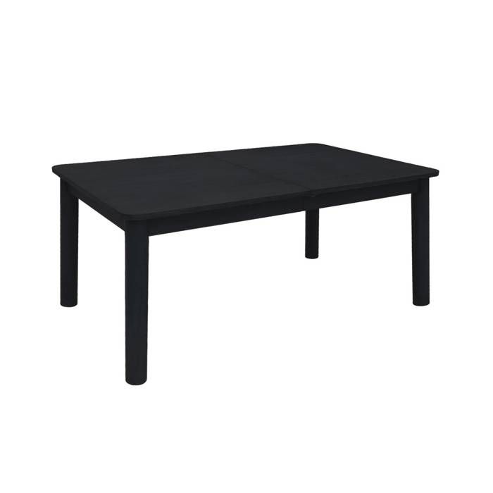 Table à manger rectangulaire extensible bois dhévéa et placage chêne noir 6 à 10 places - 170-270cm - Solene