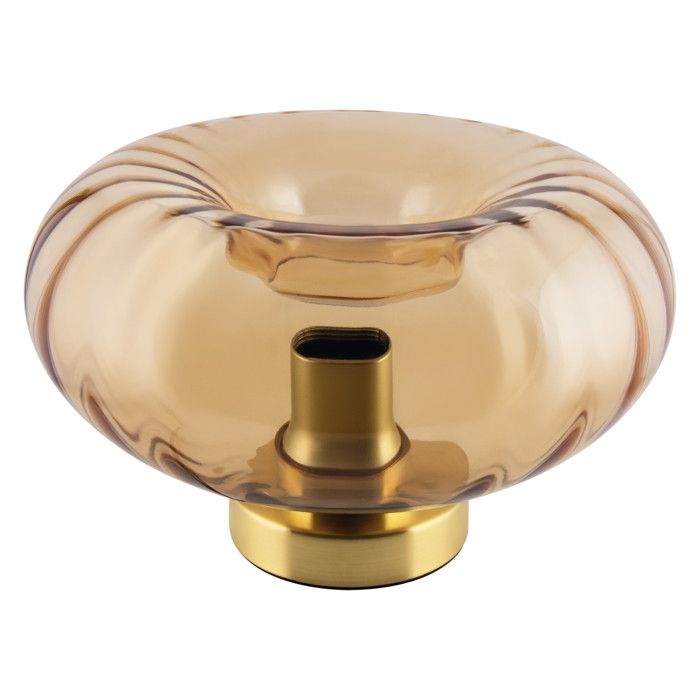OSRAM Lampe de table en verre doré DECOR verre ambré en métal doré version E27 280 mm effet lumineux spécial