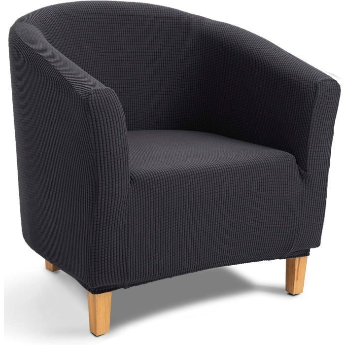 Jacquard Housse de Canapé Tub Chair Housse Fauteuil Club Extensible Lavable Antidérapant(gris foncé )