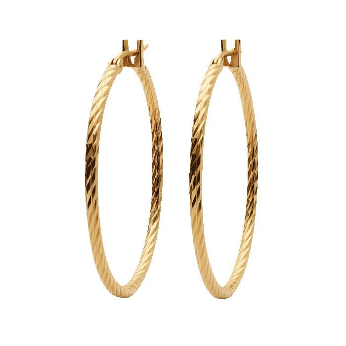 Créoles Torsadées Femme Plaqué Or 18K – Diamètre 40mm – Finition Diamantée Scintillante – Bijou Classique Tendance –-