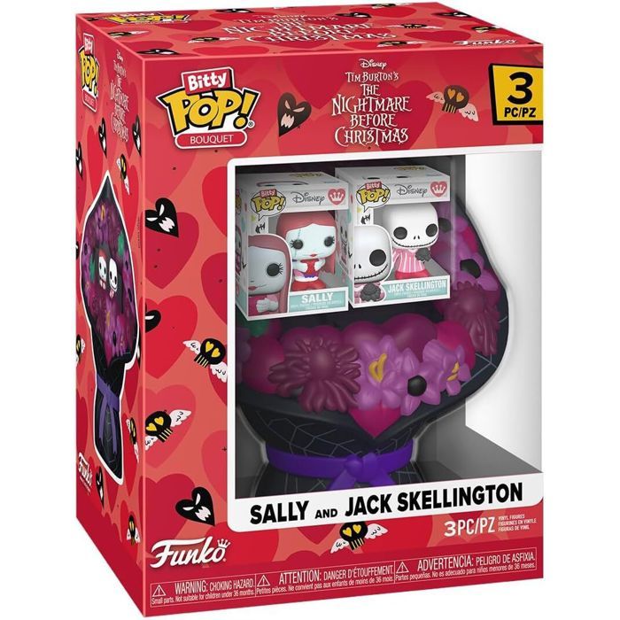 Figurine miniature - FUNKO - Funko Bitty Pop! Bouquet Jack & Sally - Vinyle - Pack 2 - LÉtrange Noël de Mr Jack