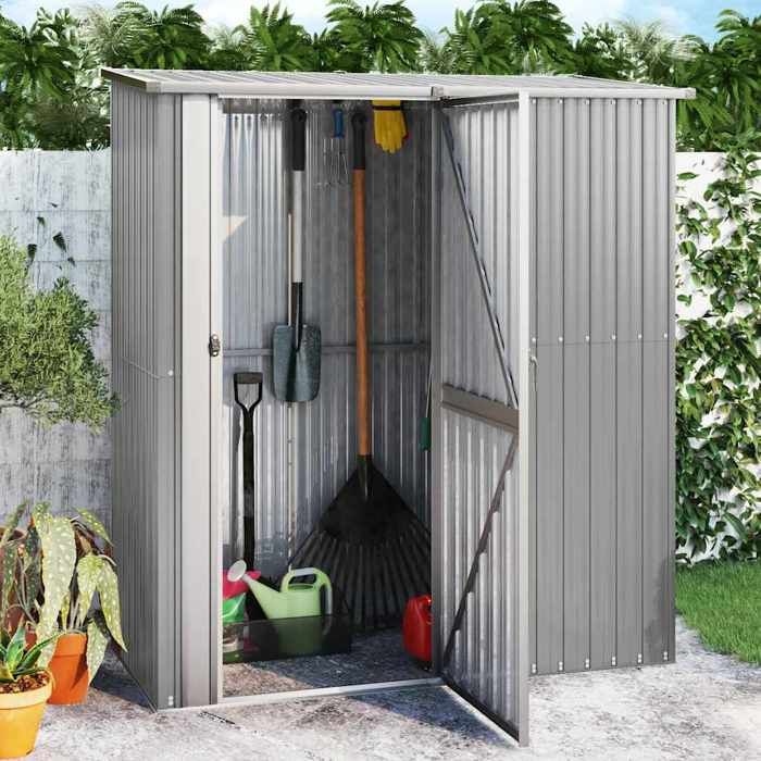 En solde Abri de jardin - BURKE - Remise pour extérieur - Gris 1805x97x2095 cm Acier galvanisé J1116