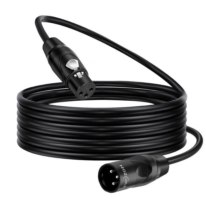 Câble XLR 10M - ESTAMPILLE - Mâle vers Femelle - Compatible Microphone - Connecteurs autobloquants