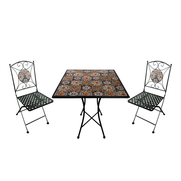 AXI Camilla Table et Chaise Bistrot 2 Chaises 1 Table Ensemble Bistro Extérieur Mosaique Casa del Sol - Salon de Jardin Bistrot AXI Camilla Table et Chaise Bistrot 2 Chaises 1 Table Ensemble Bistro Extérieur Mosaique Casa del Sol - Salon de Jardin Bistrot