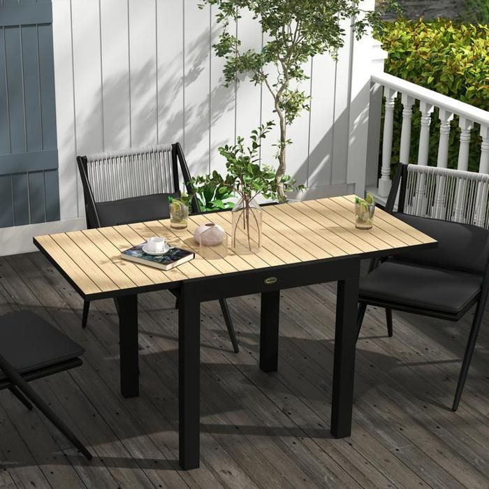 Table de jardin extensible pour 6 personnes, charge maximale 70 kg ...