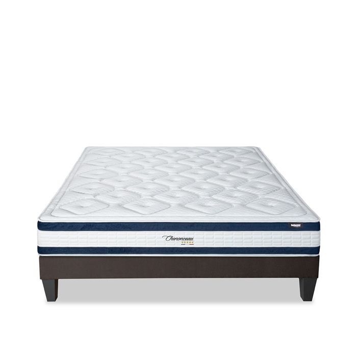 Ensemble Chenonceau 160x200 cm Matelas Mousse + Sommier Bois