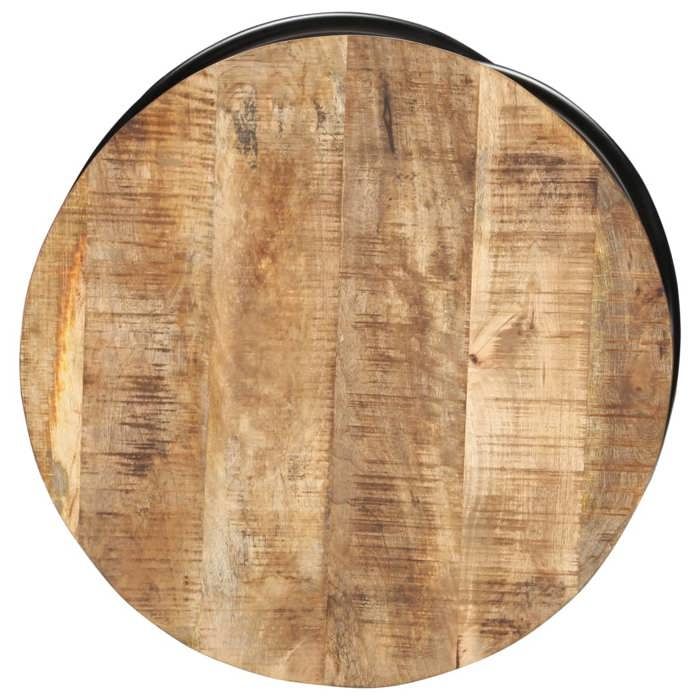 Table basse pratique Table multimédia pour salon Noir 60x60x40 cm Bois massif de manguier brut 2r5N21