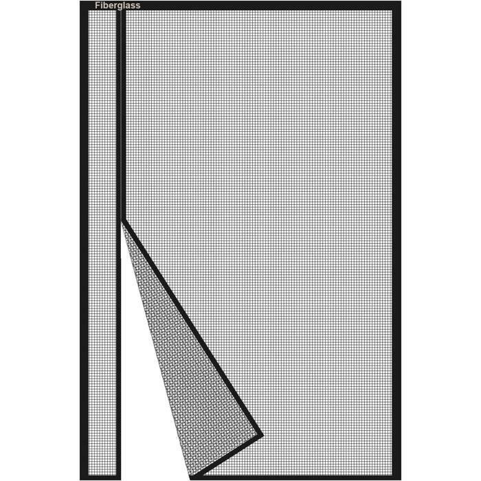 Moustiquaire magnétique - VETOBIOL - Dimensions 180x210 cm - Filet en fibre de verre - Ouverture latérale pratique