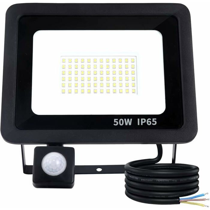 50W Projecteur LED Exterieur Avec Détecteur de Mouvement Projecteur LED Extérieur IP65 Etanche 72 LE ACCESSOIRES FABRICATION MAISON