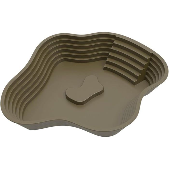 Bol eau pour Reptiles avec Rampe Bassin de Bain pour Grand Pt alimentation Pteforme de Vert Foncé PERCHOIR