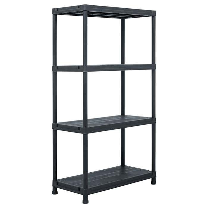 Étagère de rangement Noir 100 kg 60x30x138 cm Plastique - Cadre durable - design élégant(16139)