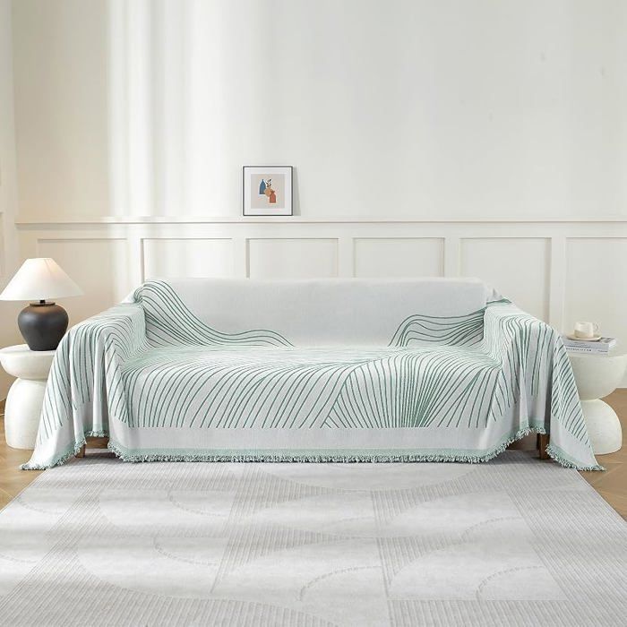 Housse De Canapé 1 Pce180×230CMVert Cir Curve  Protection SofaJeté De 180×230 CM 1 Pce Vert Cir curve HOUSSE DE FAUTEUIL
