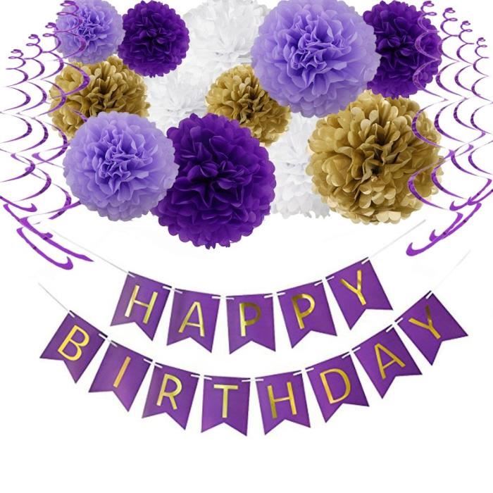 Kit De Decoration Fete Joyeux Anniversaire Banniere Pourpre Joyeux Anniversaire Avec Des Pom Poms De Papier De Soie Pourpre Tauoy Cdiscount Maison Kit De Decoration Fete Joyeux Anniversaire Banniere Pourpre Joyeux Anniversaire Avec Des Pom Poms De Papier De Soie Pourpre Tauoy Cdiscount Maison