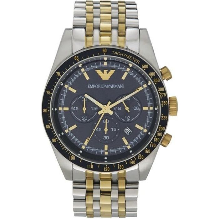 Montre - Emporio Armani AR6088 - Chronographe - Cadran bleu - Acier inoxydable