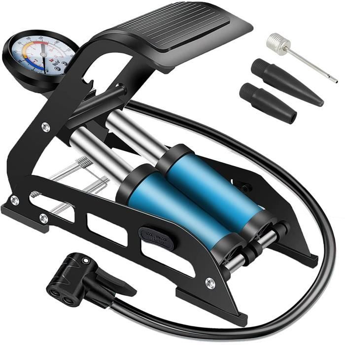 Pompe à pied avec double cylindre Pompe à pied pour vélo Pour toutes les valves Puissante