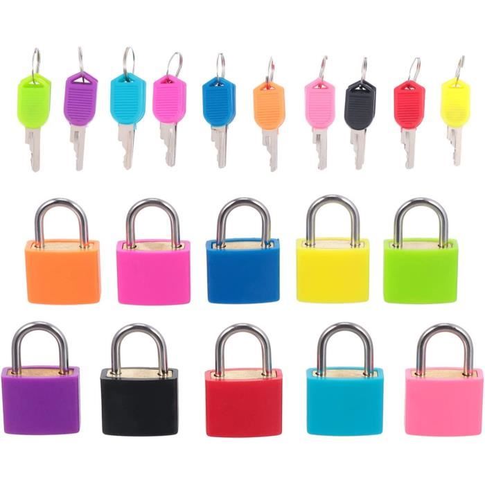 Lot De 10 Mini Cadenas Avec Clés – 3x2,2 Cm, Idéal Pour Bagages, Armoires Et Tiroirs
