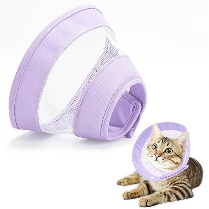 Collerette Chat Anti Grattage Collerette pour Chat Petit Chien Collerette Chien Anti Lechage Reglable Collier de Recuperation L